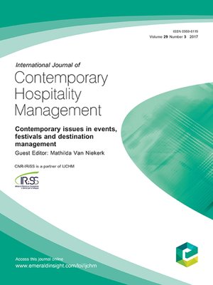 cover image of International Journal of Contemporary Hospitality Management, Volume 29, Number 3
